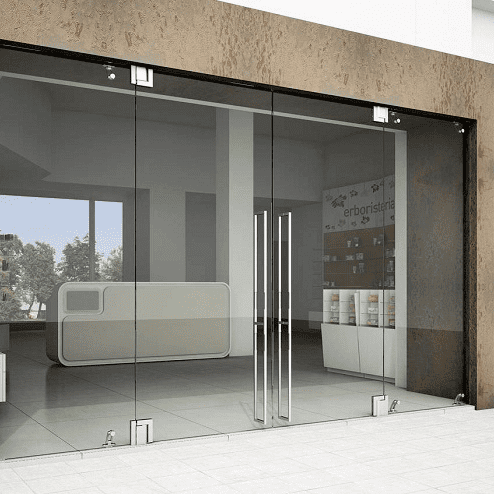 Cửa kính cường lực mở trượt 2 cánh